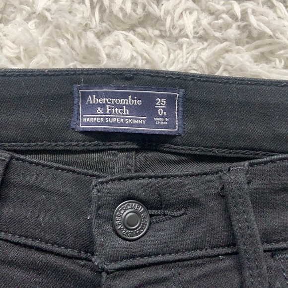 Abercrombie Black Distressed Super Skinny Jeans - Picture 3 of 6